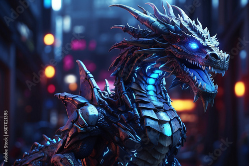 dragon legend in apocalypse city background