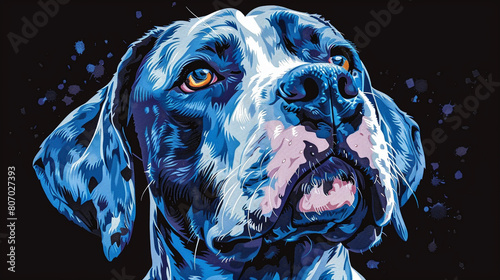 great dane dog vector illustration on black background 
