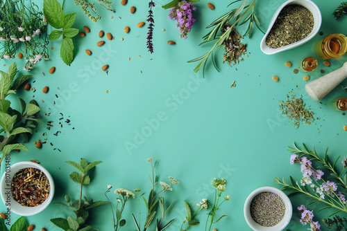 Herbal Haven: A Mockup Medley with Assorted Dried Herbs