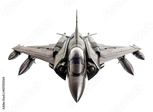 Fighter Jet Front View Isolated on Transparent Background 