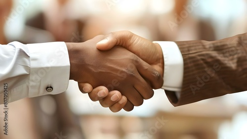 Professionals sealing a business deal with a handshake during a corporate meeting. Concept Business Etiquette, Corporate Agreements, Professional Mannerisms
