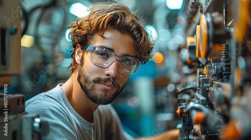 A young man stands at the helm of the injection molding process. His eyes were firmly focused as he controlled the symphony of machines. With trained hands, he controlled the controls with dexterity.