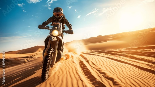Enduro motorcyclist cross Dakar race