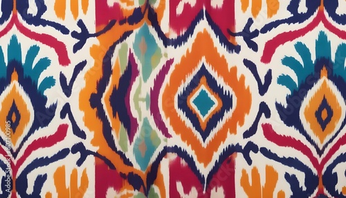 Ikat patterns with blurred edges and vibrant color upscaled 11