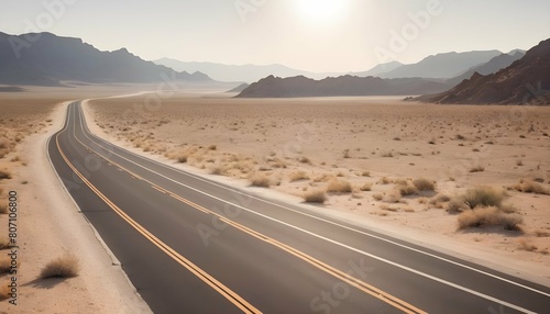 A sun baked highway cutting through the barren des upscaled 2