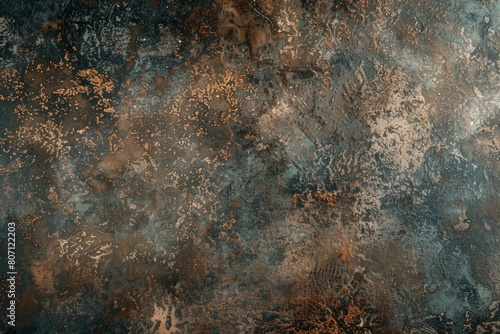 Rustic Copper Texture with Blue Patina Effect