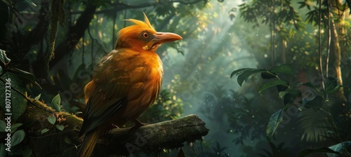 a rare bird in deep forest