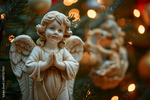 Separation of a holiday angel with a gift