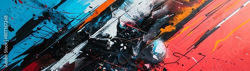 Blend futuristic technologies with vibrant street art in a visually striking composition