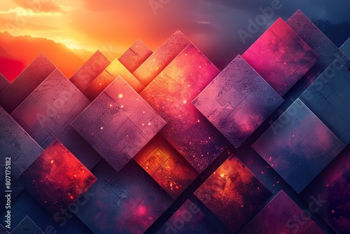Design an abstract geometric gradient background suitable for instruction pages, templates, and modern