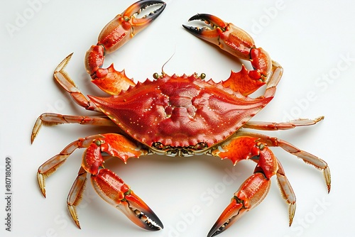 Red crab isolated on white background, Top view, Seafood