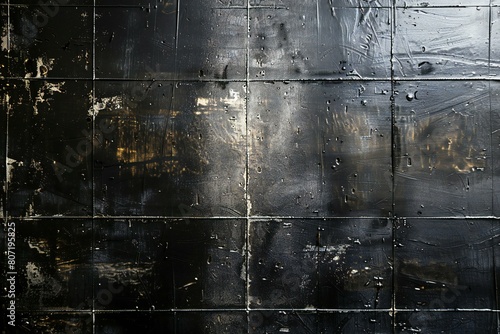 Grunge black metal background with scratches and cracks, Old metal texture
