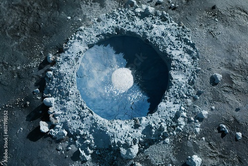 Fumarole in the crater of the volcano, rendering