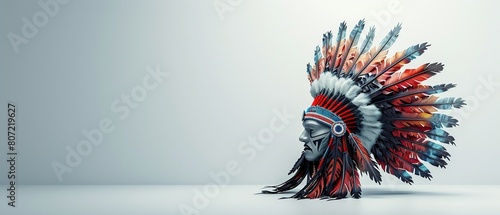 Exotic and detailed ethnic headdress set against a plain white background 8K , high-resolution, ultra HD,up32K HD