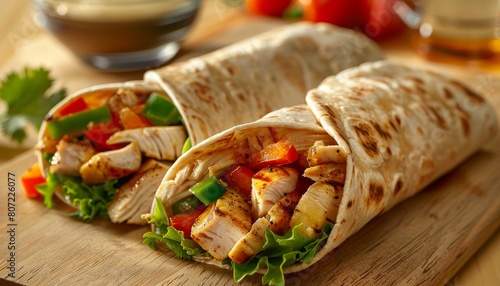 Mexican wrap with chicken and veggies