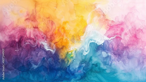 Watercolor blot painting. Canvas texture horizontal abstract background. hyper realistic 
