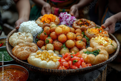 Panipuri or gupchup or golgappa or Pani ke Patake is a type of snack that originated in the Indian subcontinent 
