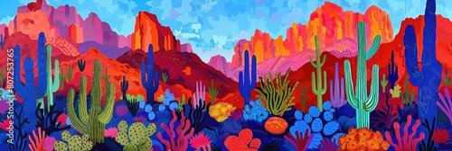 Captivating Scenery of Superstition Mountains: Mountains, Cactus, and Vibrant Nature