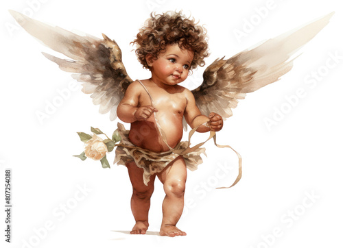 PNG Portrait angel baby representation.
