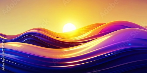 Sunset-inspired wavy background, ideal for thematic digital art, advertising visuals, and inspirational content.