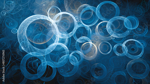 Abstract illustration of interlinked circles symbolizing digital connection and networking
