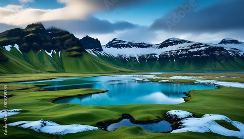 Typical Iceland landscape with mountains
