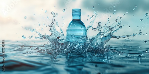 Sustainable Elegance: Crystal Blue Water Splash and Eco-Friendly Bottle