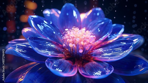 A neon flower, a synthetic marvel resonating with the rhythms of the future