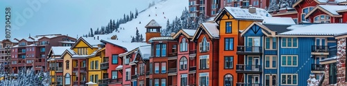 Snowboarding in Steamboat Springs: Exploring the Colorful Old Architecture with Red and Blue Bricks