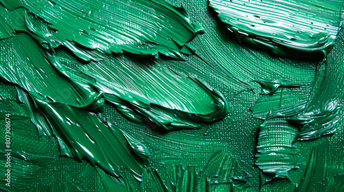 green, heavy brush stroke acrylic paint colored