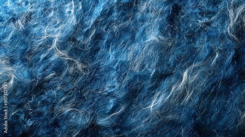  A close-up of a blue and white fur with textured light and dark blue stripes