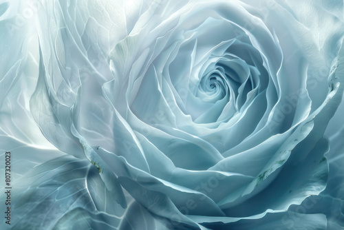 Detailed shot of a sizable white rose showcasing its petals and delicate features up close