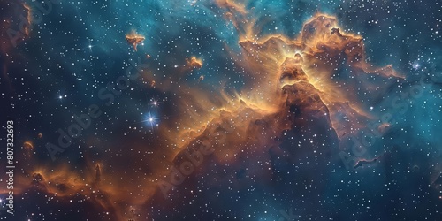 a nebula of gas and dust in deep space