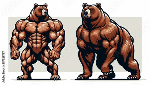 The muscular bear exhibited its greatness with every step it took.