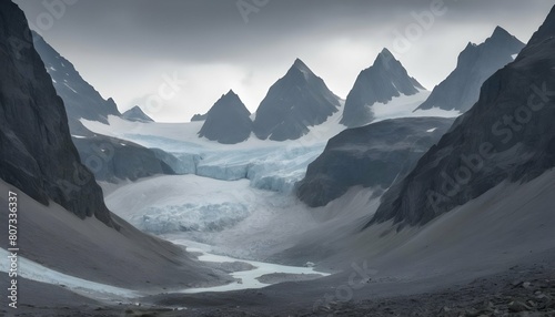 A rugged mountain landscape carved by glaciers upscaled 4
