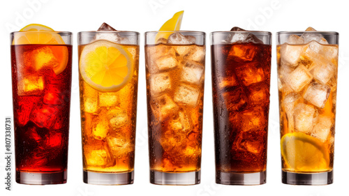 Soda Drinks isolated on transparent png background. Generative ai