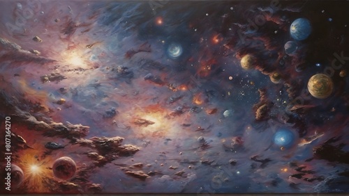 Celestial Beauty: Nebula Illuminating the Milky Way Galaxy