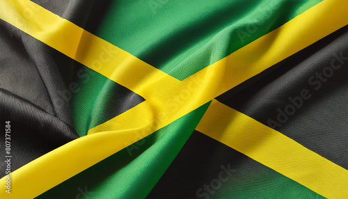 Realistic Artistic Representation of Jamaica waving flag