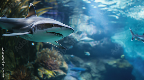 Tubarão em um aquário - wallpaper HD 