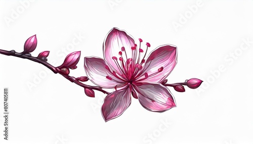 Cherry blossom petals, soft impression, smooth, logo-like, simple, cool, visually easy-to-read illustration, white background, generated by AI