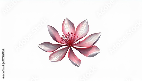 Cherry blossom petals, soft impression, smooth, logo-like, simple, cool, visually easy-to-read illustration, white background, generated by AI