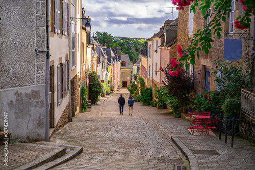 Walk through one of the shopping streets in the center of town. Photography taken in Auray, Brittany, France.