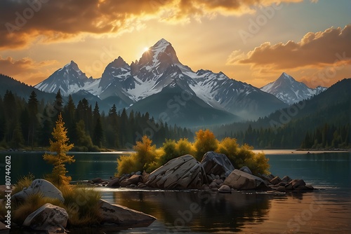 Golden Majesty Alpine Sunrise 