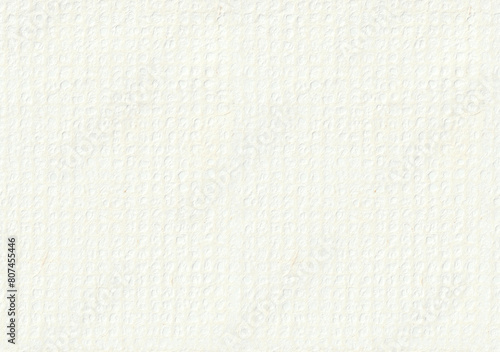 Seamless dot holes pattern decorated white paper napkin texture. Soft clean corrugation embossed lines doily serviette background.