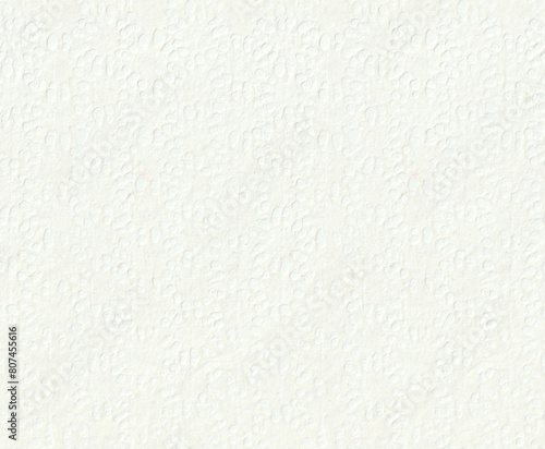 Seamless flower petals pattern decorated white paper napkin texture. Soft clean corrugation embossed lines doily serviette background.