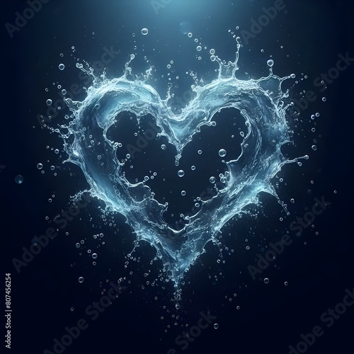 Luxury heart,heart create with leafs and water.