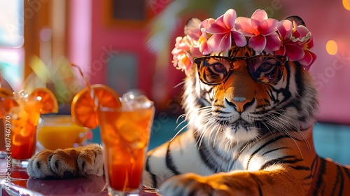 tiger in a restaurant
