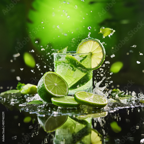 Vibrant Lime Splash: A Refreshing Moment