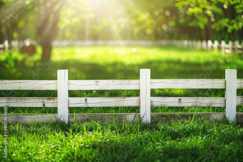 The backyard features a charming white wooden fence surrounding a well-manicured lawn. Machine Learning technology powers the AI system.