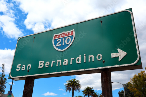 Los Angeles, California: Interstate 210 Foothill Freeway Entrance sign to San Bernardino